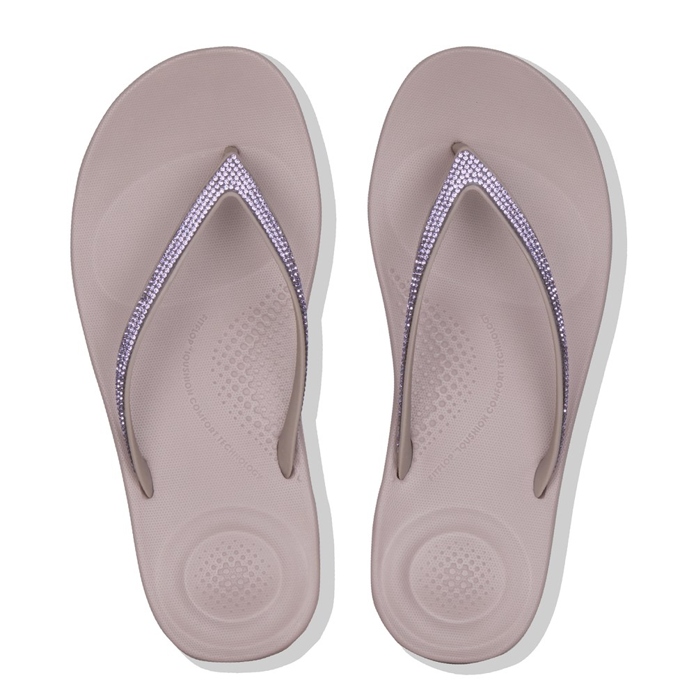 Fitflop Womens Flip-flops Pink - Iqushion Sparkle Ergonomic - MQ6821407